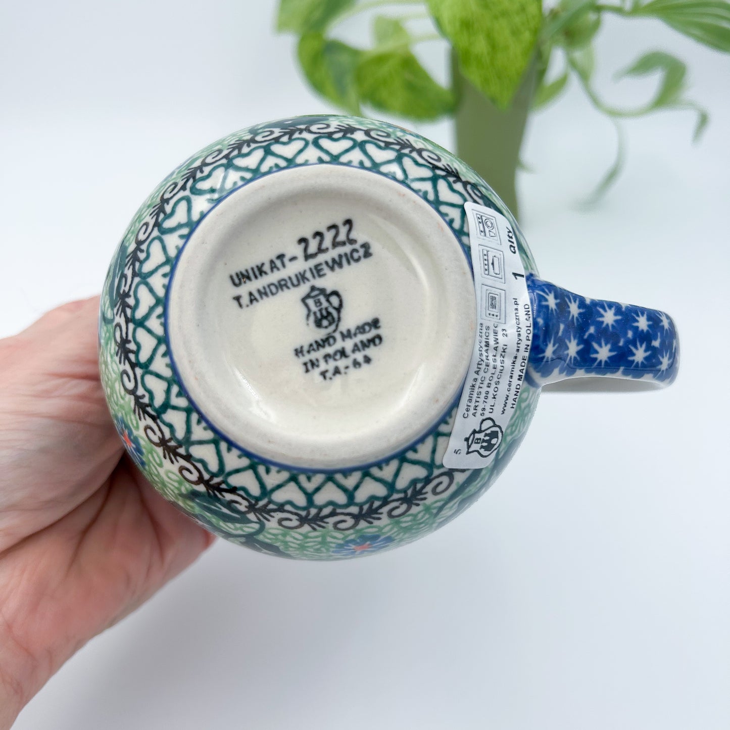 12 oz Polish Pottery bubble mug is made by talented artisans from Poland UNIKAT Poppy Parade Design. Ceramika Artystyczna Company