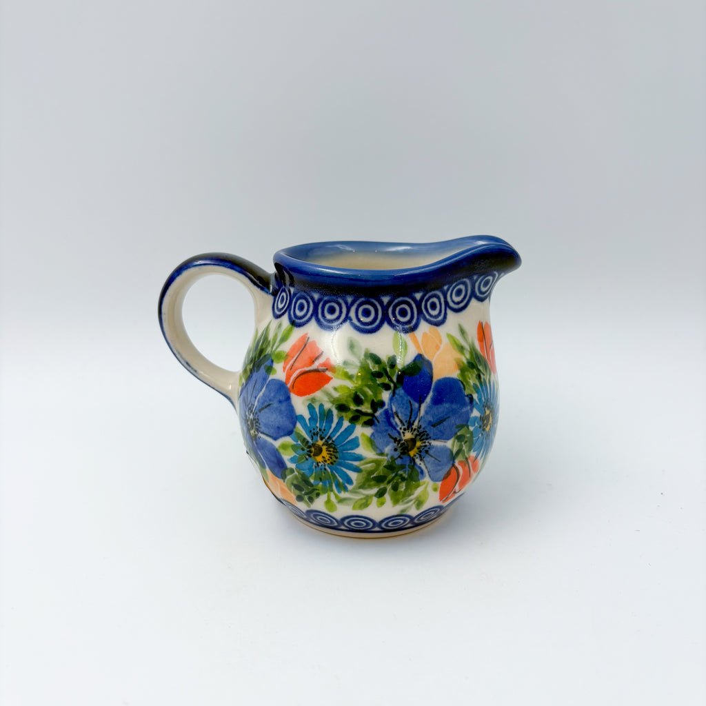 6 oz Kubus Creamer. Handcrafted in Poland UNIKAT Poppy Garden Bloom
