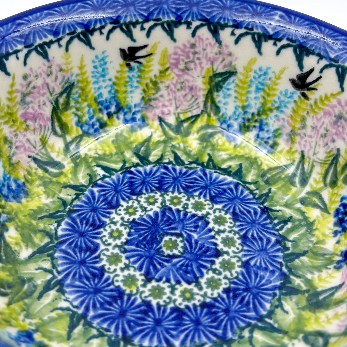6" Baker with handles. Handmade in Poland.  UNIKAT Danda Bird Design