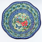 6" Scalloped Bowl.  UNIKAT Spring Floral Garland