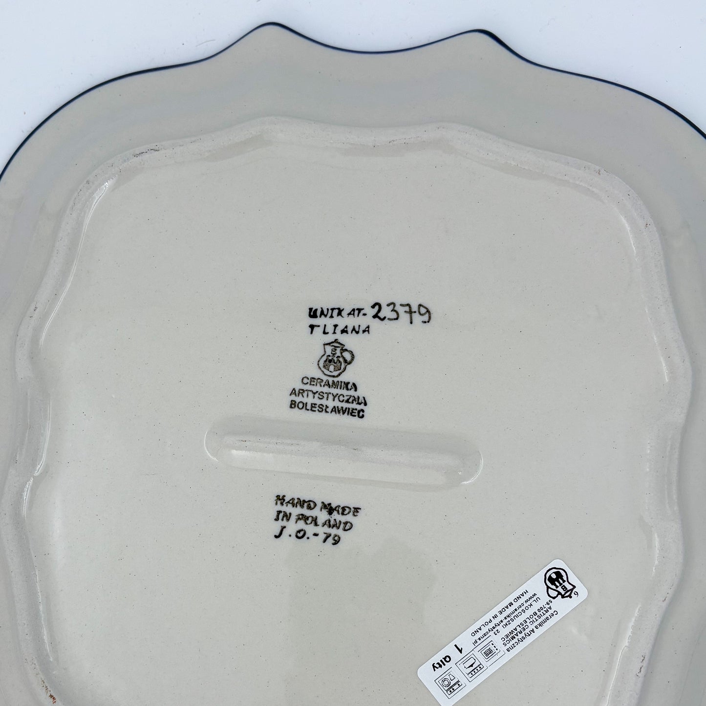 8 Point Platter  Hand crafted Polish pottery stoneware: UNIKAT Dragonfly Bounty Design.