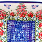9” Lasagna Baker Handmade in Poland.  UNIKAT Red Berry Design