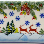13” Meatloaf/Bread Baker Handmade in Poland.  UNIKAT Reindeer Bliss