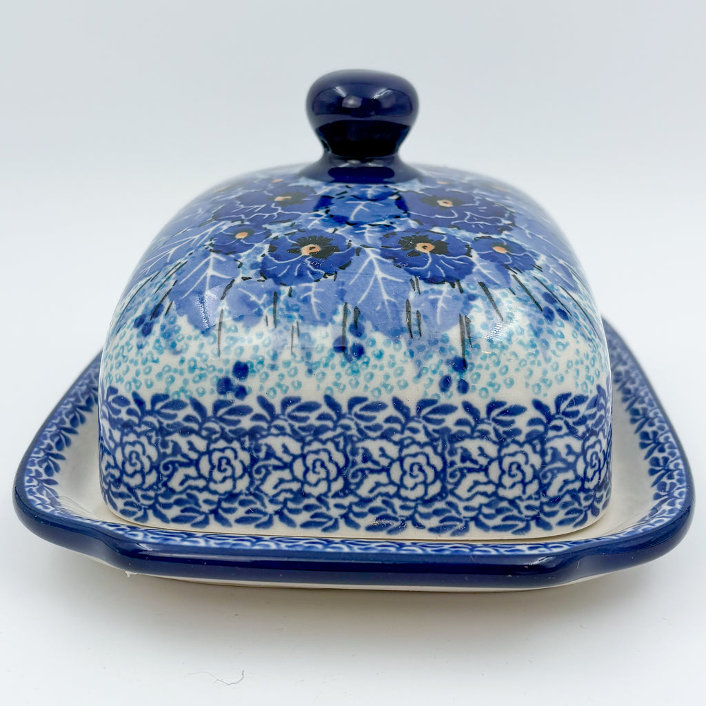 7" Butter Dish: UNIKAT Deep Winter Design