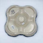 UNIKAT Whispering Ferns divided platter, bottom view showing four-lobe scalloped shape and fern border