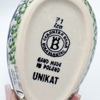 Spoon Rest 5”.  Handmade Polish pottery.  UNIKAT Gorgeous Morning Glory Design