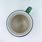 Top-down view into Spring Garden bubble mug showing interior and handle