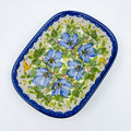 6" Butter Platter: UNIKAT Blue Poppy Songbird