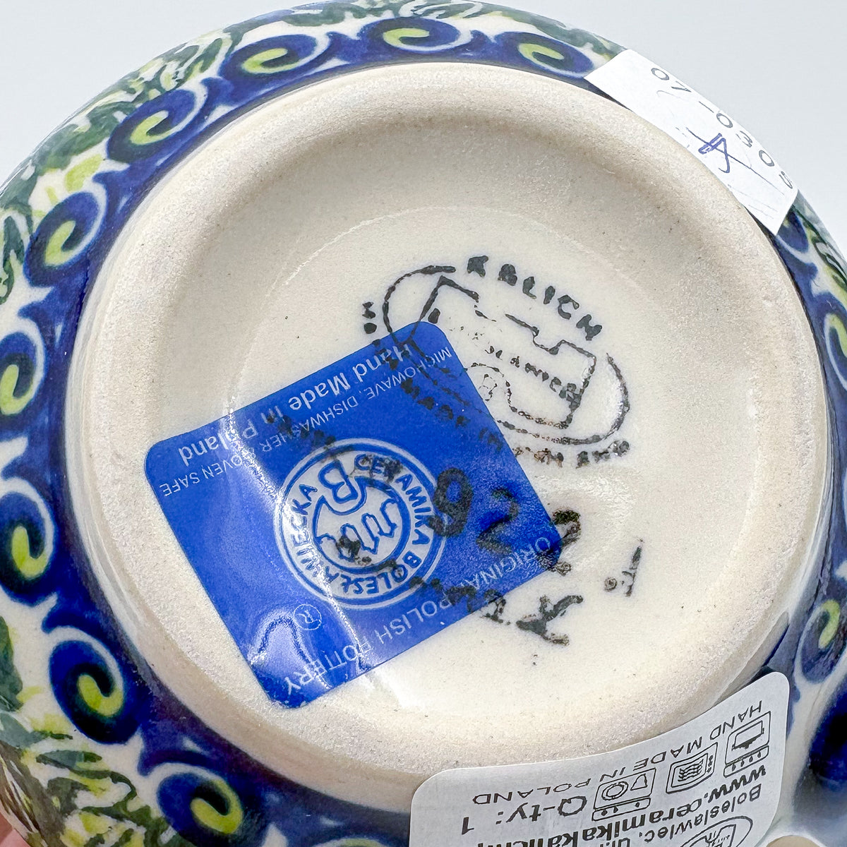 10 oz Bubble Mug. Handcrafted Polish pottery stoneware:  UNIKAT Flower Fields