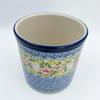 Utensil Jar 6”.  Handmade Polish pottery.  UNIKAT Petal Dance