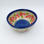 Cherry Blossom bowl, angled view showing interior and dotted swirl center
