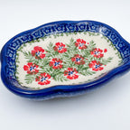 Soap Dish 5”.  Handmade Polish pottery.  Midsummer Bloom Design