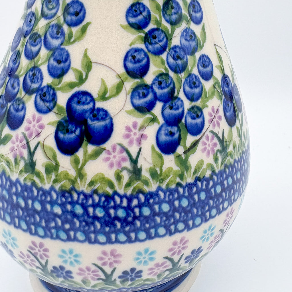 Vase 9”. Handmade Polish pottery.  UNIKAT Blueberry
