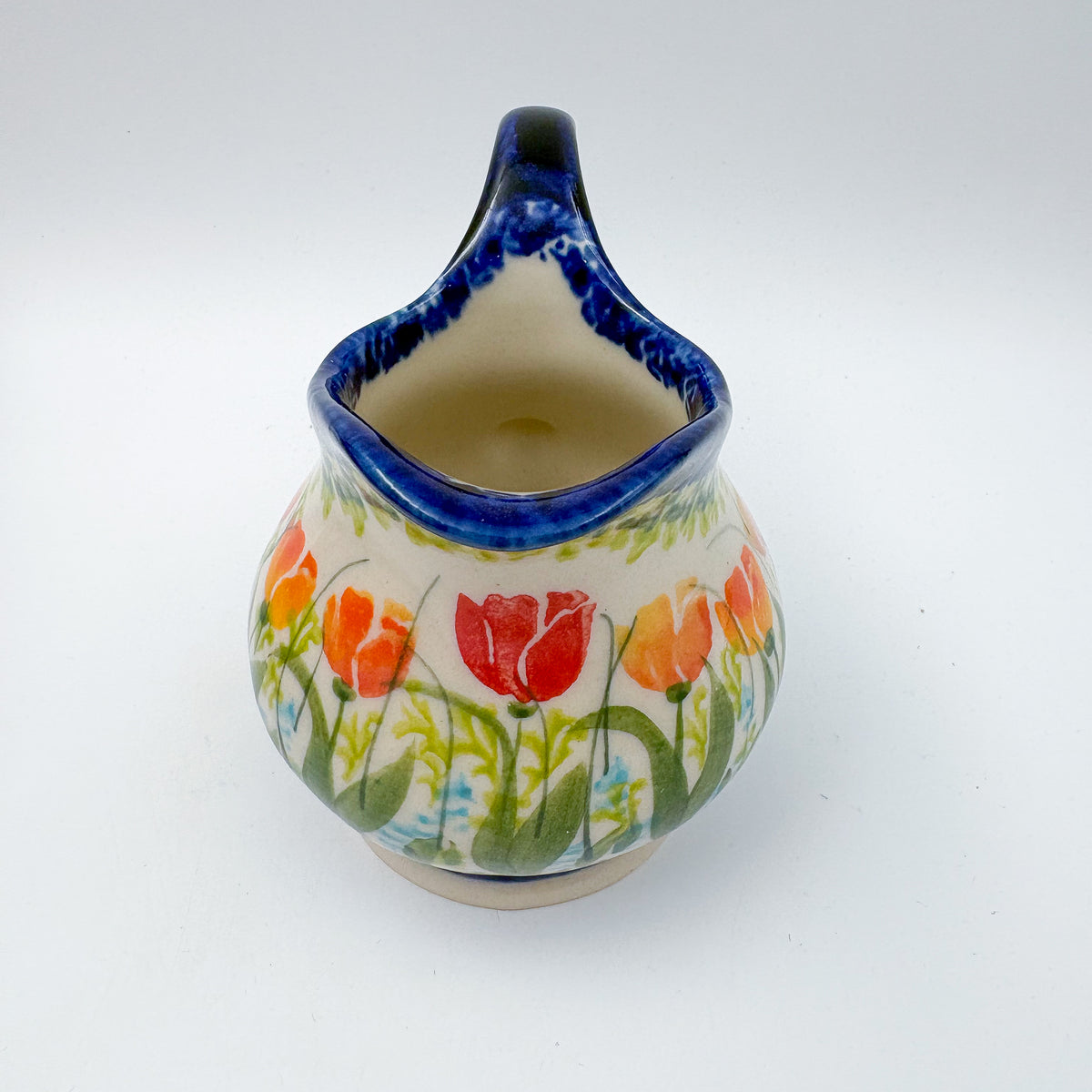 5 oz Allegro Creamer.  Handcrafted in Poland. UNIKAT Tulip Fields