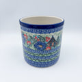 Utensil Jar 6”.  Handmade Polish pottery.  UNIKAT Poppy Chalet