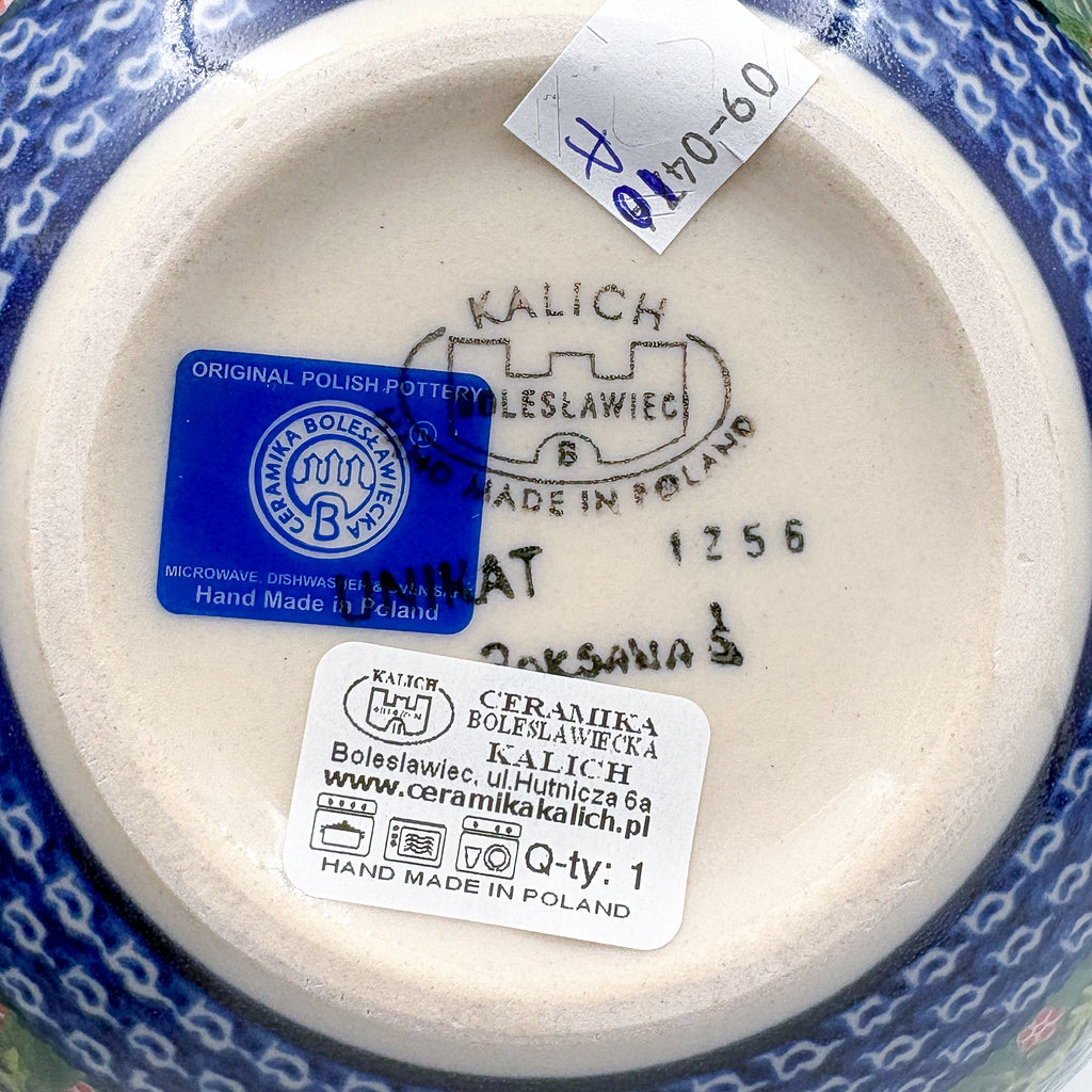 8”  Bowl.  Hand crafted Polish pottery stoneware: UNIKAT Ducks on the Run