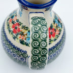 5 cup. Pitcher.  Hand painted Polish pottery stoneware.  UNIKAT Ring of Flowers