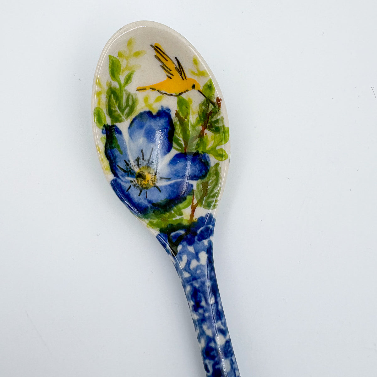 Spoon Lg 8”.  Handmade Polish pottery. UNIKAT - Style 2