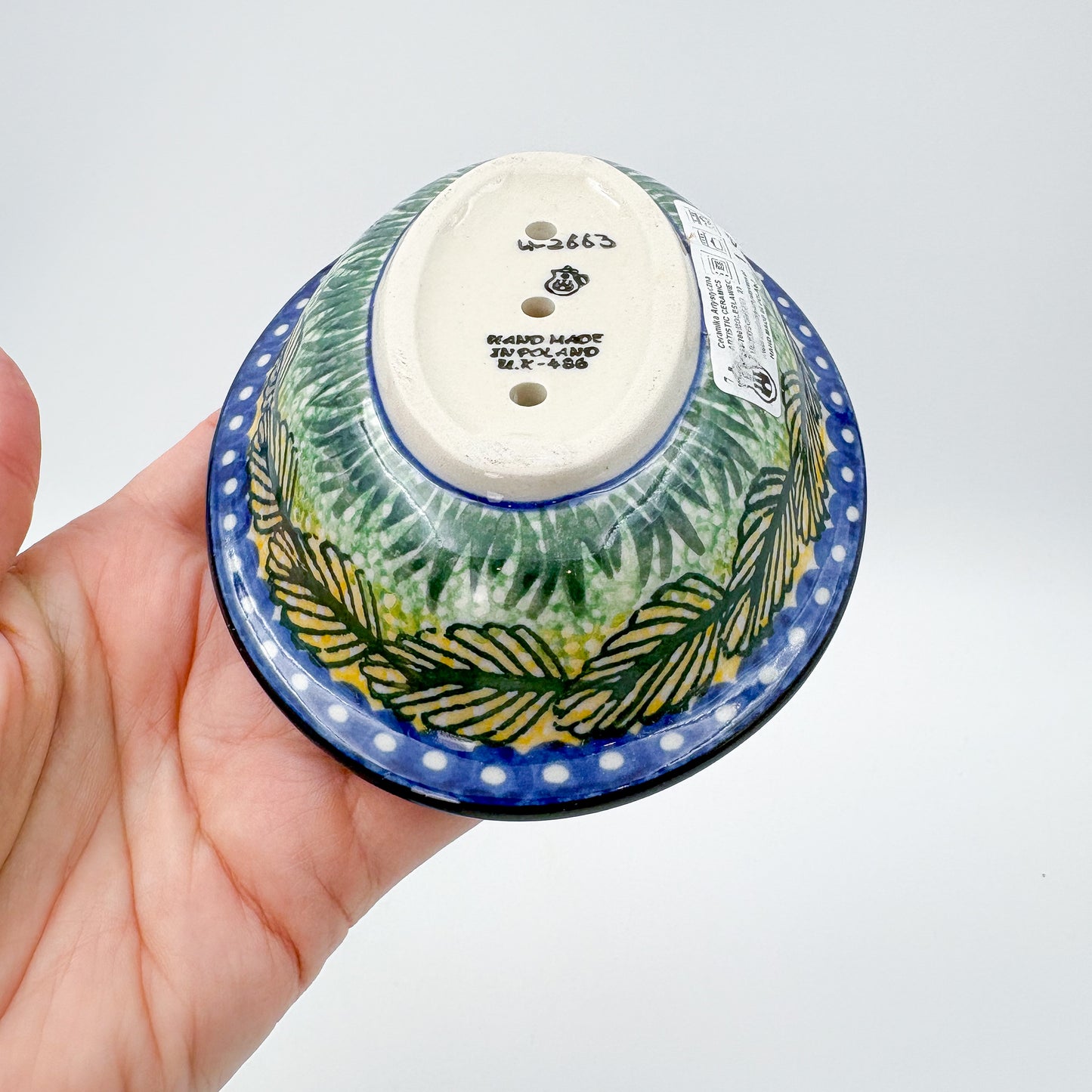 Soap Dish 6”.  Handmade Polish pottery.  UNIKAT Rooster Parade Design