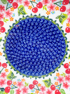10.2” Plate.  Hand crafted Polish pottery stoneware: UNIKAT Cherry Blossom Design