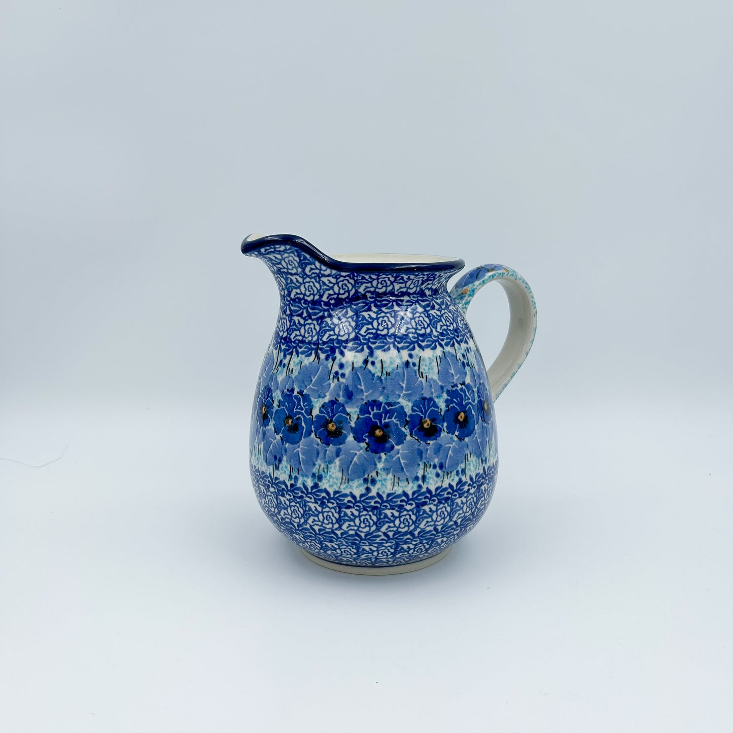 3.5 Cup Pitcher.  Hand painted Polish pottery stoneware.  UNIKAT Deep Winter
