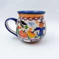 17 oz Bubble Mug XL. Handcrafted Polish pottery stoneware:  UNIKAT Pumpkin Scarecrow