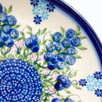 7.5” Plate.  Hand crafted Polish pottery stoneware: UNIKAT Blueberry