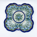 UNIKAT Whispering Ferns divided platter with center bowl, top-down view of four-lobe scalloped tray