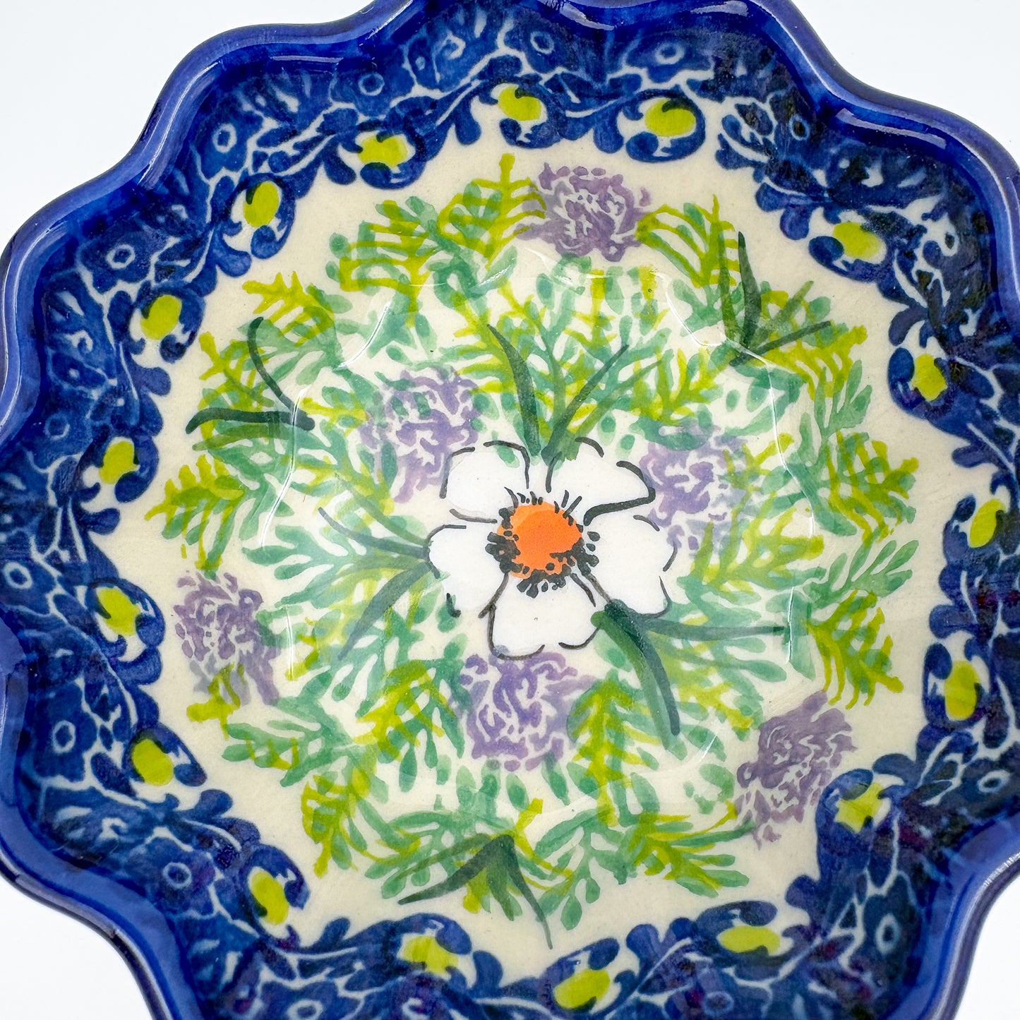 4” Small Babka Bowl.  Hand crafted Polish pottery stoneware:  Primrose Design
