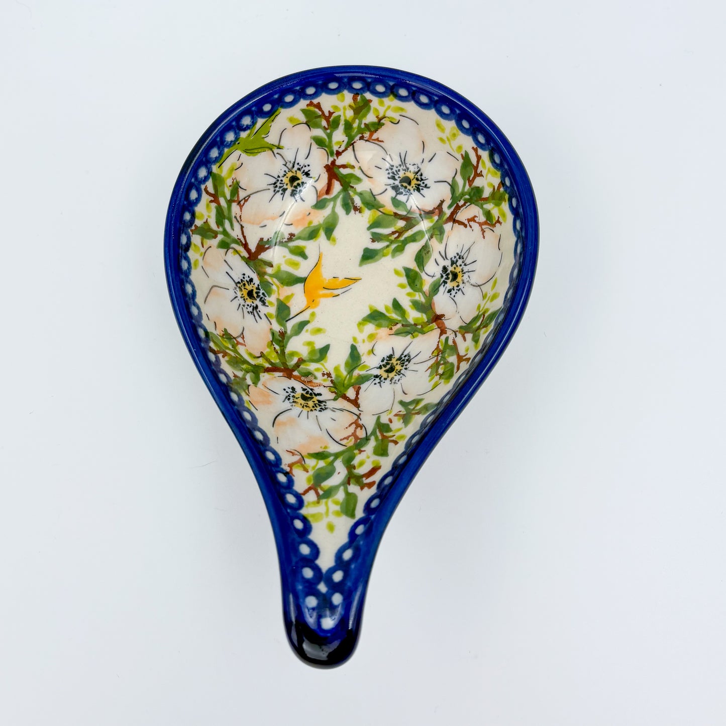 Spoon Stand.  Handmade Polish pottery.  UNIKAT Alpine Poppy