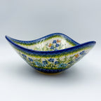 3 Point Bowl.  Hand crafted Polish pottery stoneware:  UNIKAT Bluebell Meadow