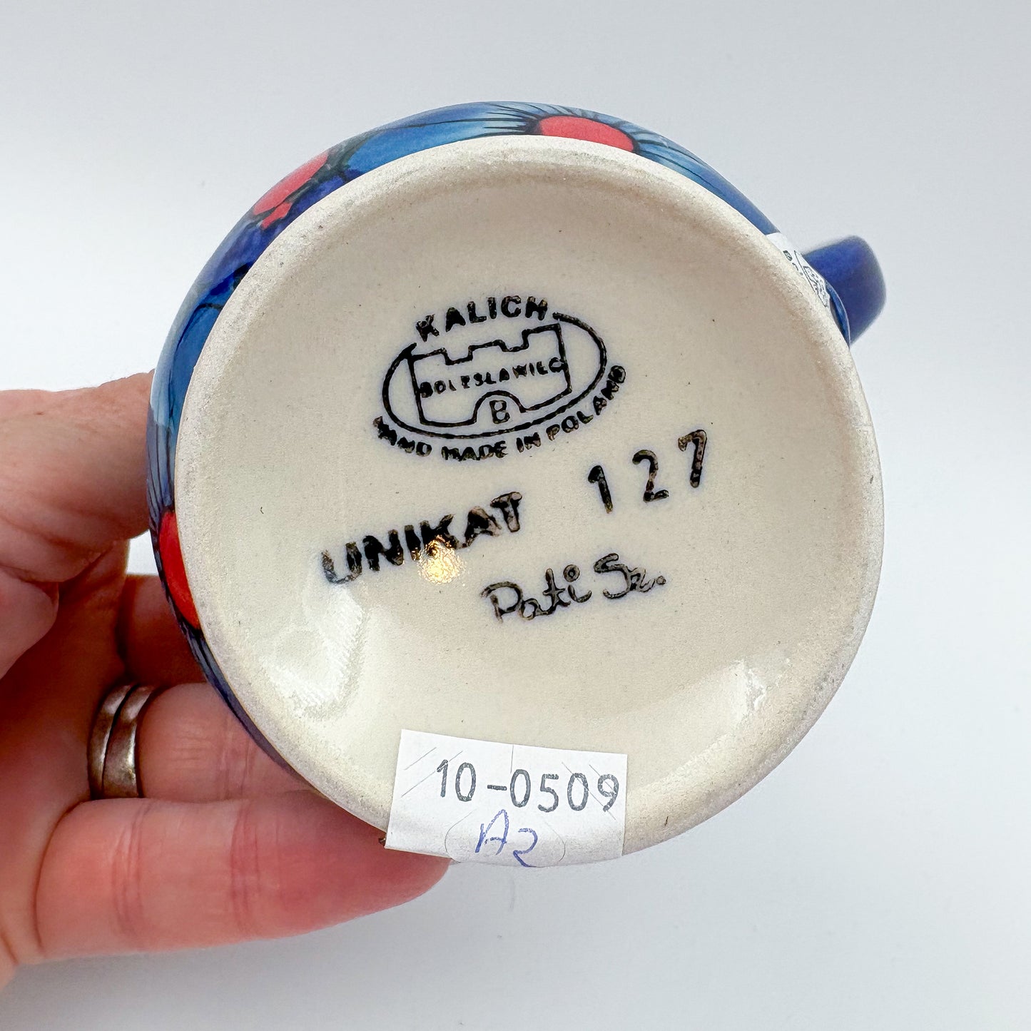 5 oz Allegro Creamer.  UNIKAT Forget Me Not Pansy