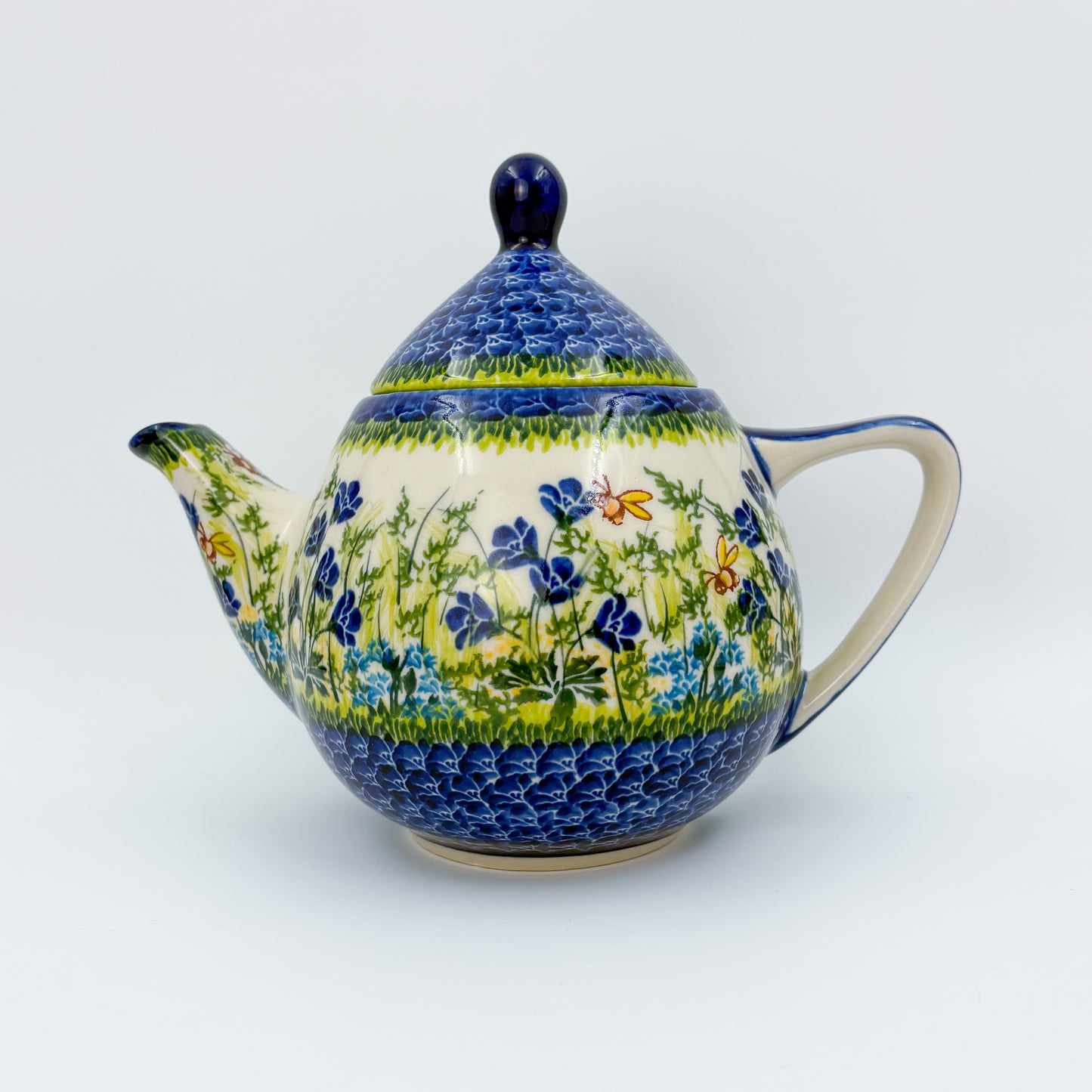 37 oz Teapot Atena Handcrafted Pottery in Poland. Bluebell Meadow Design