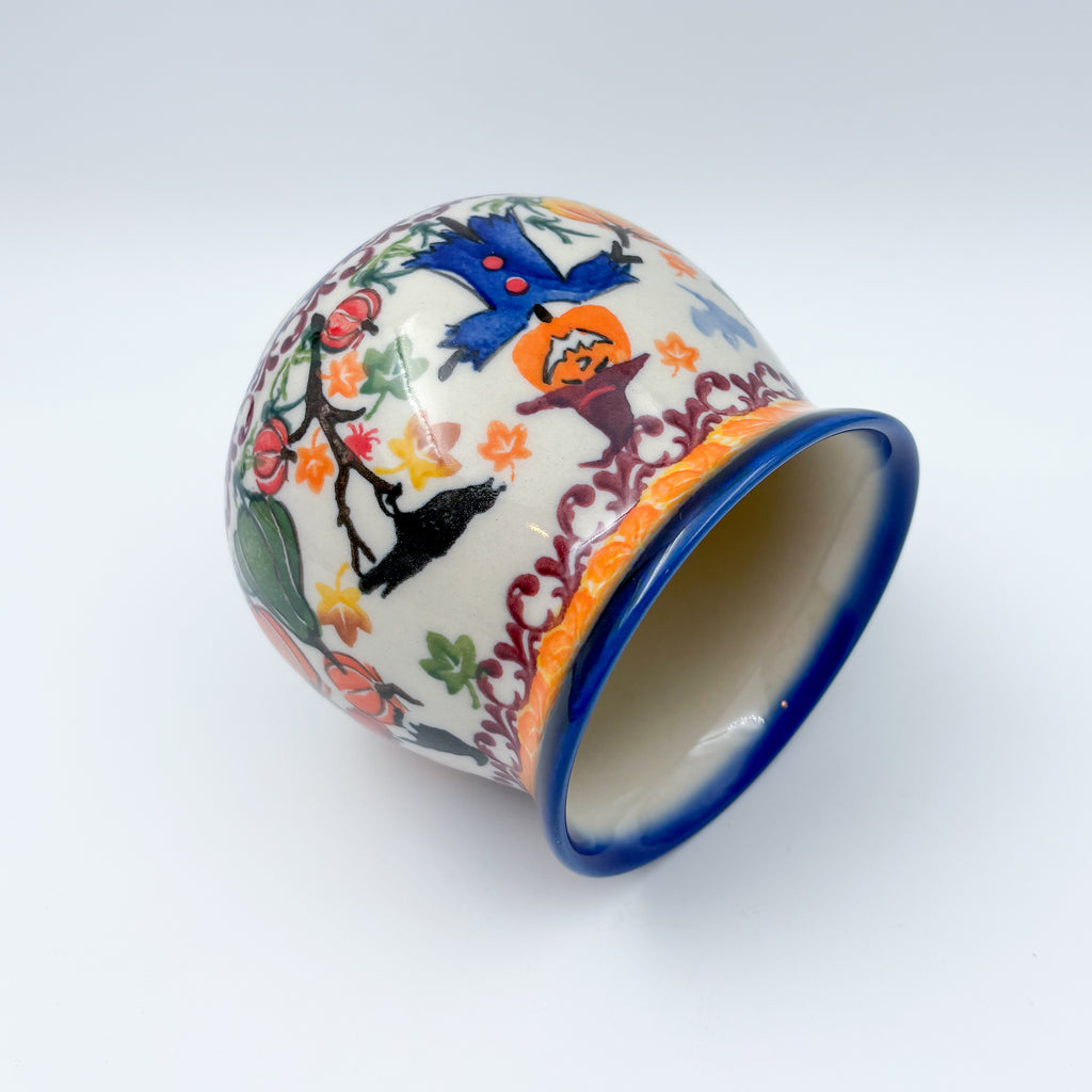 17 oz Bubble Mug XL. Handcrafted Polish pottery stoneware:  UNIKAT Pumpkin Scarecrow