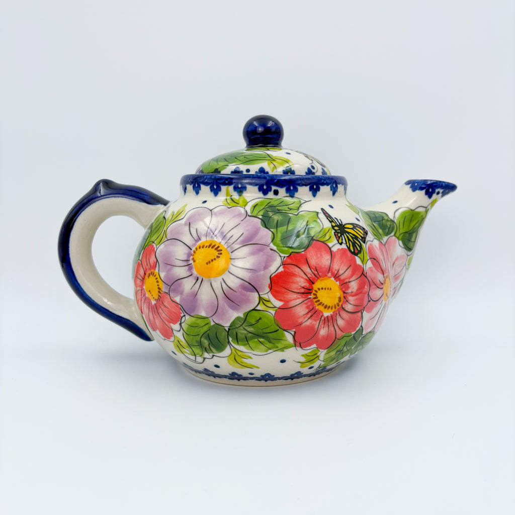 47 oz Teapot Kubus Handcrafted Pottery in Poland.  UNIKAT Monarch Design