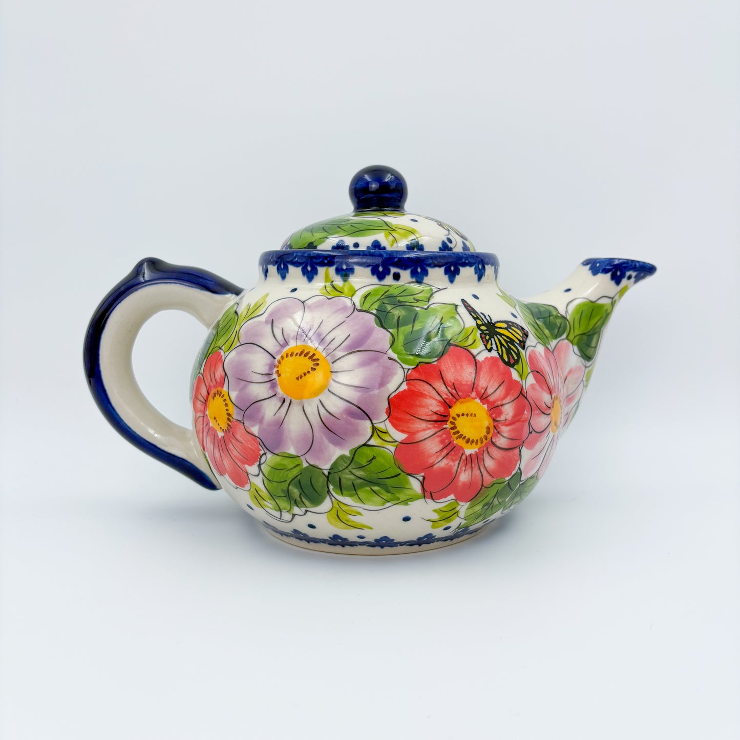 47 oz Teapot Kubus Handcrafted Potery in Poland.  Monarch Design