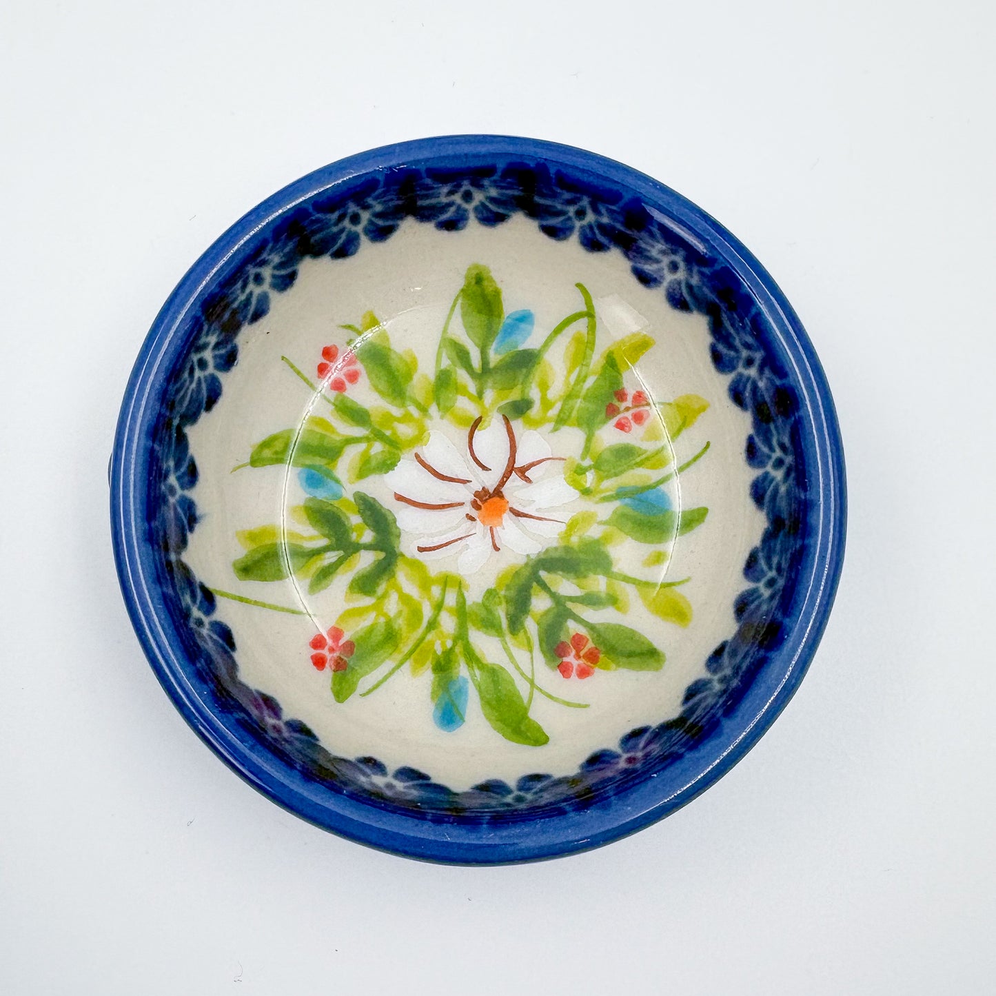 Small Set 3 stacking Bowls.  Hand crafted Polish pottery stoneware:  UNIKAT Orange Poppy