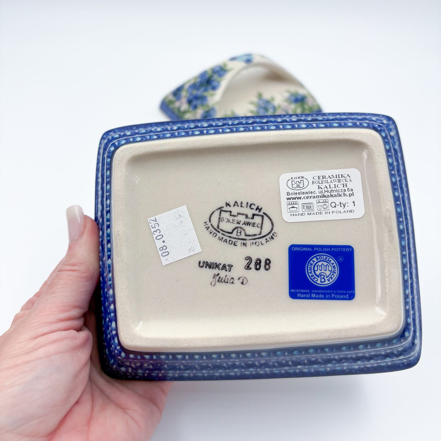 Butter Dish Deep: UNIKAT Blueberry