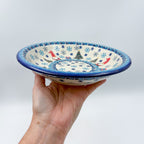 9”  Deep Bowl.  Hand crafted Polish pottery stoneware: UNIKAT Dancing Snowman Design