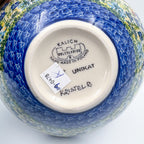 3 Point Bowl.  Hand crafted Polish pottery stoneware:  UNIKAT Bluebell Meadow