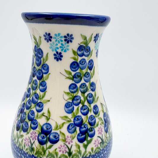 Vase 9”. Handmade Polish pottery.  UNIKAT Blueberry
