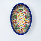 7.5” Mirek Oval Baker.  Handmade in Poland.  UNIKAT Candy Heaven Design