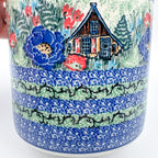 Utensil Jar 6”.  Handmade Polish pottery.  UNIKAT Poppy Chalet
