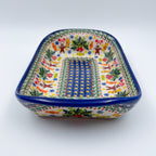 10" Boat Dish .  Hand painted Polish pottery stoneware.  UNIKAT Candyland