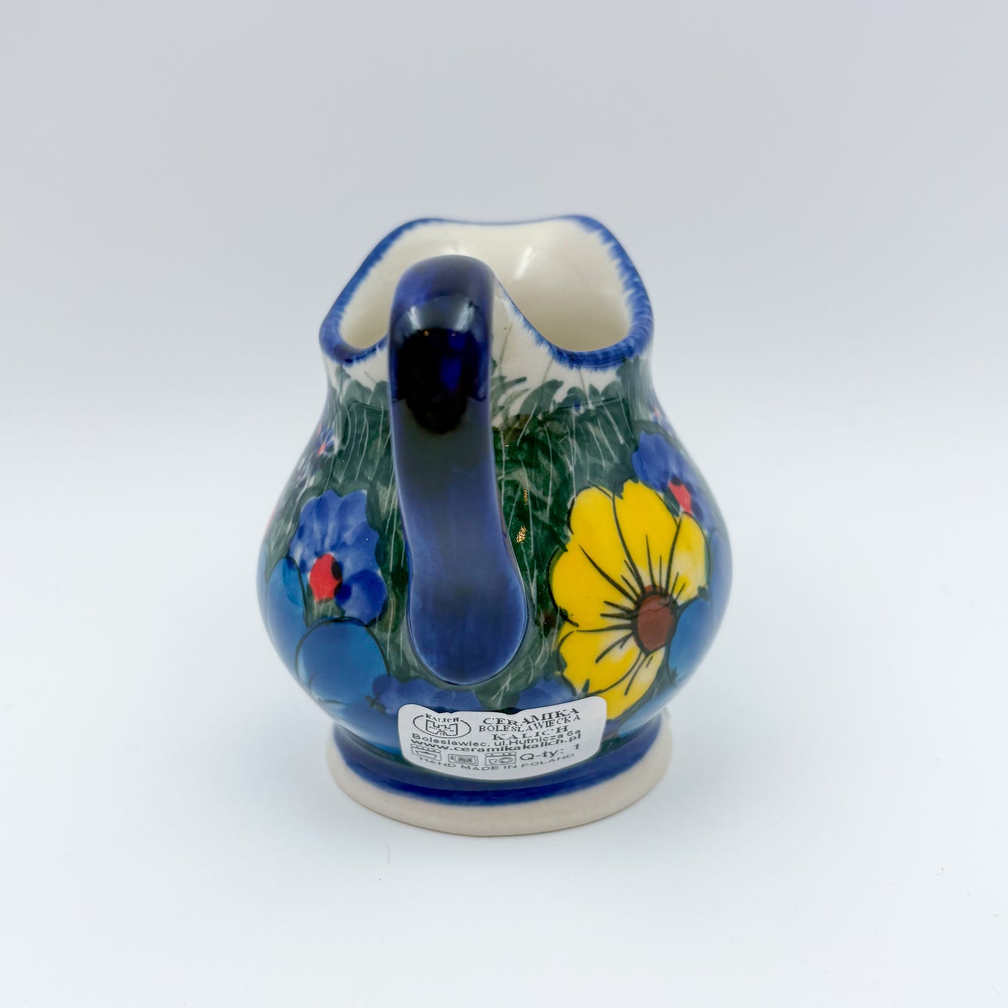 5 oz Allegro Creamer.  UNIKAT Forget Me Not Pansy