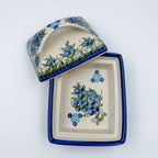 Butter Dish Deep: Hand crafted Polish pottery stoneware: UNIKAT Blueberry