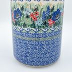 Utensil Jar 8”.  Handmade Polish pottery.  UNIKAT Mariposa Design