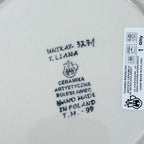 UNIKAT Hummingbird Meadow plate, bottom stamp signed T. Liana Ceramika Artystyczna Boleslawiec Unikat