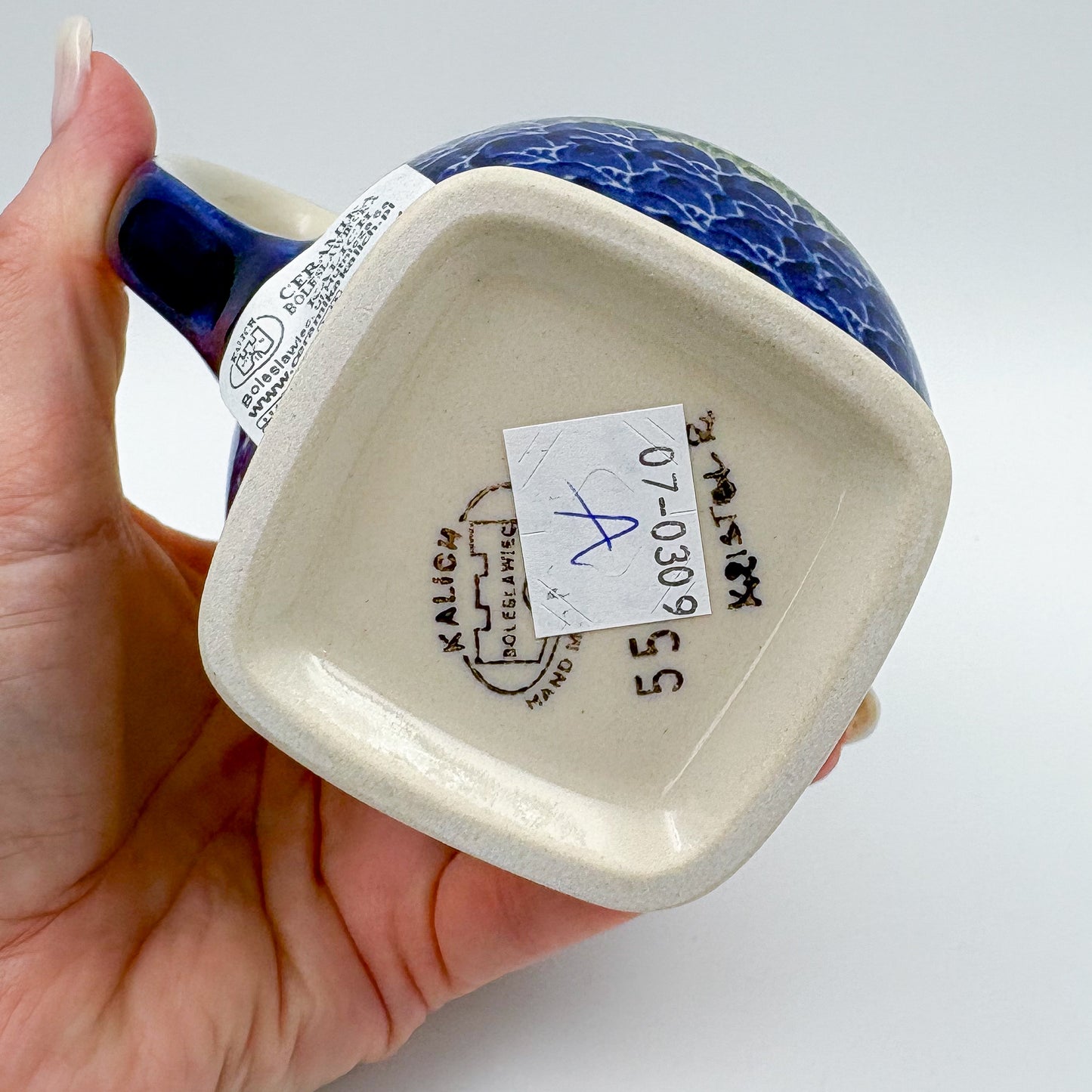 Tulip Mug 10oz. Handcrafted Polish pottery stoneware:  UNIKAT Bluebell Meadow