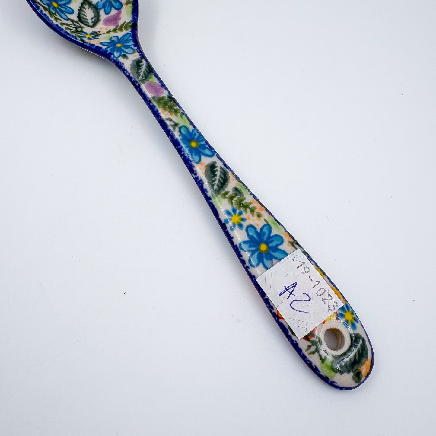 Spoon Lg 8”.  Handmade Polish pottery. UNIKAT Daisy Delight